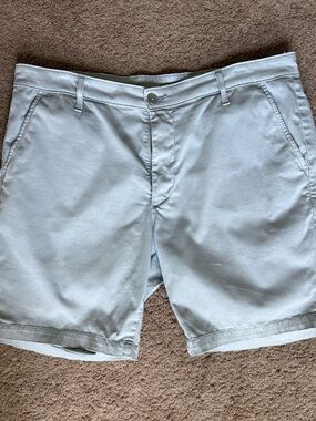 Ag Adriano Goldschmied Light Gray Flat Front Chino Shorts